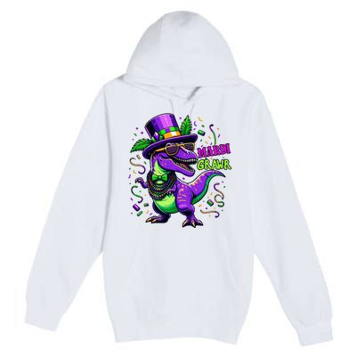 Mardi Grawr Trex Dino Costume Mardi Gras Premium Pullover Hoodie