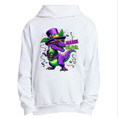 Mardi Grawr Trex Dino Costume Mardi Gras Urban Pullover Hoodie