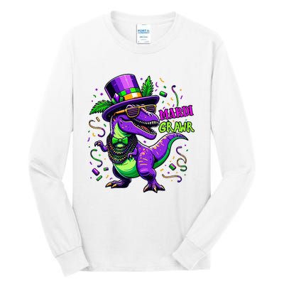 Mardi Grawr Trex Dino Costume Mardi Gras Tall Long Sleeve T-Shirt