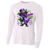 Mardi Grawr Trex Dino Costume Mardi Gras Cooling Performance Long Sleeve Crew