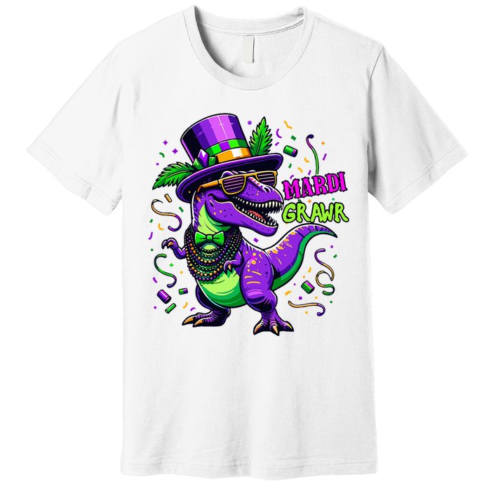 Mardi Grawr Trex Dino Costume Mardi Gras Premium T-Shirt