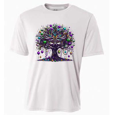 Mardi Gras Tree Beads New Orleans 2024 Festival Bead Cooling Performance Crew T-Shirt