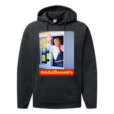 Magadonalds Gift Trump Funny Performance Fleece Hoodie