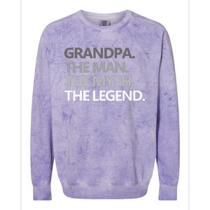 Men GRANDPA THE MAN THE MYTH THE LEGEND Men Gift Fathers Day Colorblast Crewneck Sweatshirt