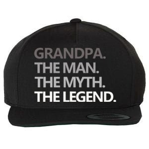 Men GRANDPA THE MAN THE MYTH THE LEGEND Men Gift Fathers Day Wool Snapback Cap