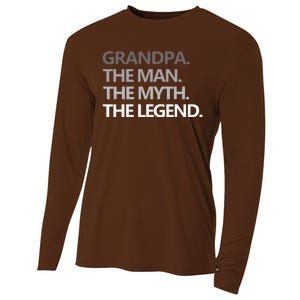 Men GRANDPA THE MAN THE MYTH THE LEGEND Men Gift Fathers Day Cooling Performance Long Sleeve Crew