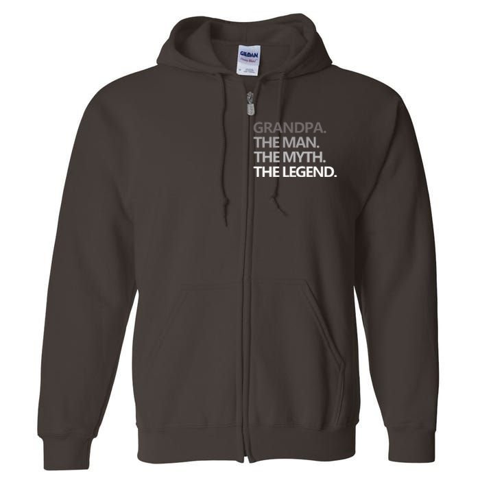 Men GRANDPA THE MAN THE MYTH THE LEGEND Men Gift Fathers Day Full Zip Hoodie