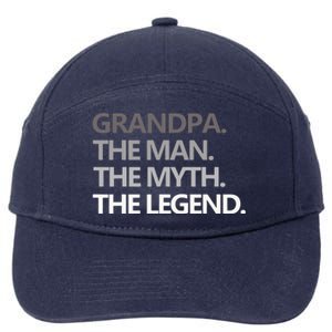 Men GRANDPA THE MAN THE MYTH THE LEGEND Men Gift Fathers Day 7-Panel Snapback Hat