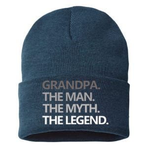 Men GRANDPA THE MAN THE MYTH THE LEGEND Men Gift Fathers Day Sustainable Knit Beanie