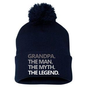 Men GRANDPA THE MAN THE MYTH THE LEGEND Men Gift Fathers Day Pom Pom 12in Knit Beanie