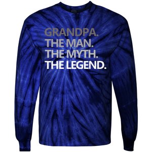 Men GRANDPA THE MAN THE MYTH THE LEGEND Men Gift Fathers Day Tie-Dye Long Sleeve Shirt