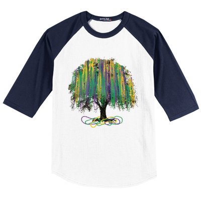 Mardi Gras Tree Baseball Sleeve Shirt