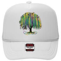 Mardi Gras Tree High Crown Mesh Back Trucker Hat