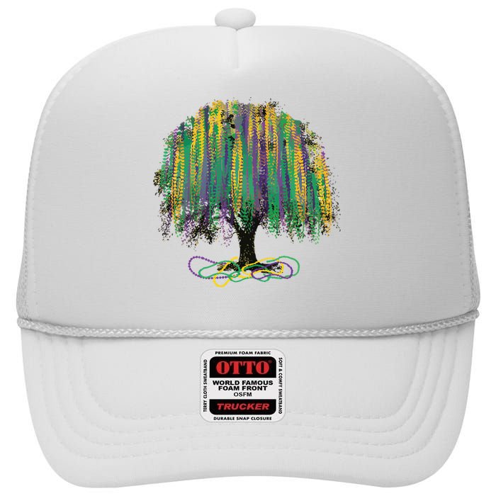 Mardi Gras Tree High Crown Mesh Back Trucker Hat