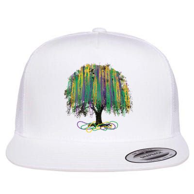 Mardi Gras Tree Flat Bill Trucker Hat