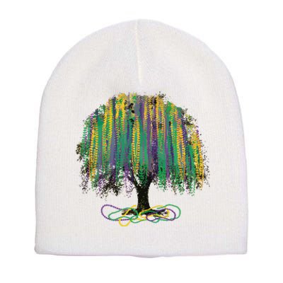 Mardi Gras Tree Short Acrylic Beanie