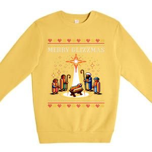 Merry Glizzmas Tacky Funny Merry Christmas Hot Dogs Xmas Long Sleeve Premium Crewneck Sweatshirt