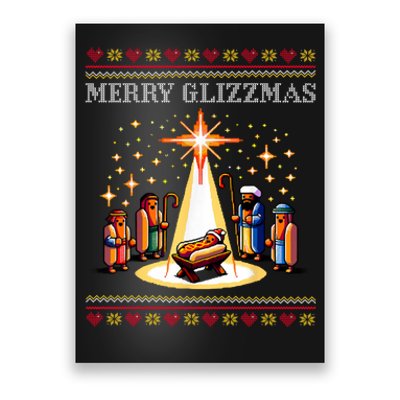 Merry Glizzmas Tacky Funny Merry Christmas Hot Dogs Xmas Long Sleeve Poster