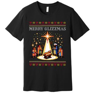 Merry Glizzmas Tacky Funny Merry Christmas Hot Dogs Xmas Long Sleeve Premium T-Shirt