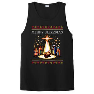 Merry Glizzmas Tacky Funny Merry Christmas Hot Dogs Xmas Long Sleeve PosiCharge Competitor Tank