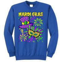 Mardi Gras Top Hat And Mask Fireworks New Orleans Carnival Gift Sweatshirt