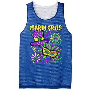 Mardi Gras Top Hat And Mask Fireworks New Orleans Carnival Gift Mesh Reversible Basketball Jersey Tank