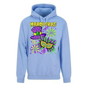 Mardi Gras Top Hat And Mask Fireworks New Orleans Carnival Gift Unisex Surf Hoodie