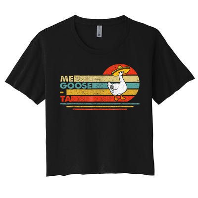 Me Goose Ta Mexican Funny Spanish Goose Pun Women's Crop Top Tee