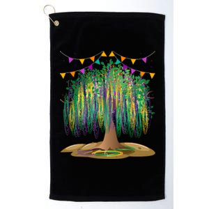 Mardi Gras Tree Beads New Orleans Funny Carnival Party Gift Platinum Collection Golf Towel