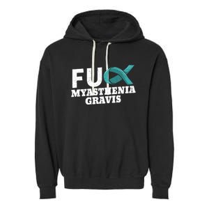 Myasthenia Gravis Teal Awareness Ribbon Autoimmune Disorder Cute Gift Garment-Dyed Fleece Hoodie