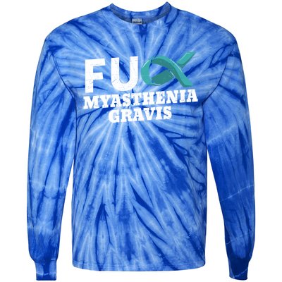 Myasthenia Gravis Teal Awareness Ribbon Autoimmune Disorder Cute Gift Tie-Dye Long Sleeve Shirt