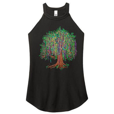 Mardi Gras Tree Beads New Orleans 2024 Watercolor Festival Women’s Perfect Tri Rocker Tank