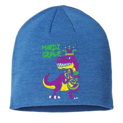 Mardi Grawr T Rex Dino Mardi Gras Gift Sustainable Beanie