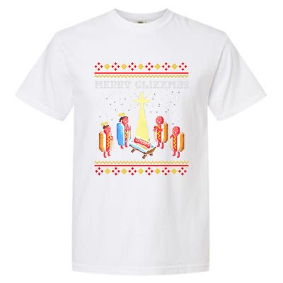 Merry Glizzmas Tacky Funny Merry Christmas Hot Dogs Garment-Dyed Heavyweight T-Shirt