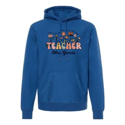 Mrs Garcia Teacher Wildflower Back To School Gift Premium Hoodie