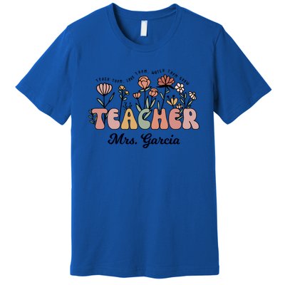 Mrs Garcia Teacher Wildflower Back To School Gift Premium T-Shirt