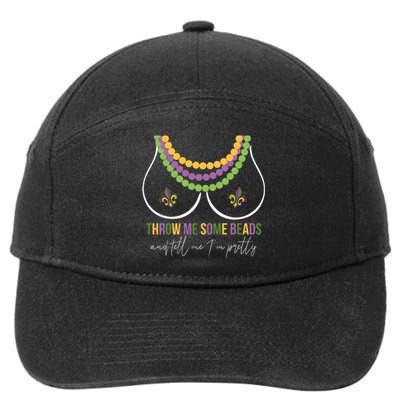 Mardi Gras Throw Me Some Beads And Tell Me I’M Pretty Boobs 7-Panel Snapback Hat