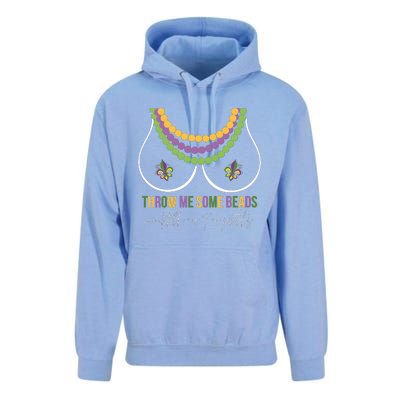 Mardi Gras Throw Me Some Beads And Tell Me I’M Pretty Boobs Unisex Surf Hoodie