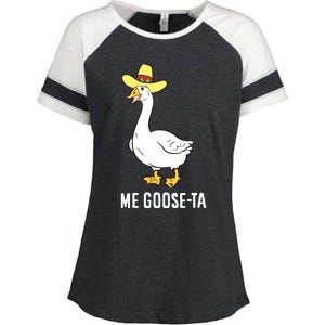 Me Goose Ta Mexican Funny Spanish Goose Pun Enza Ladies Jersey Colorblock Tee