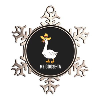 Me Goose Ta Mexican Funny Spanish Goose Pun Metallic Star Ornament