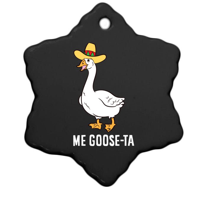 Me Goose Ta Mexican Funny Spanish Goose Pun Ceramic Star Ornament