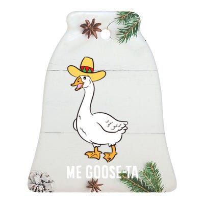 Me Goose Ta Mexican Funny Spanish Goose Pun Ceramic Bell Ornament