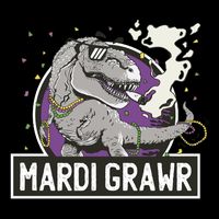 Mardi Grawr T Rex Cropped Pullover Crew