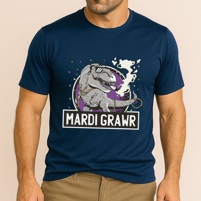 Mardi Grawr T Rex Cooling Performance Crew T-Shirt