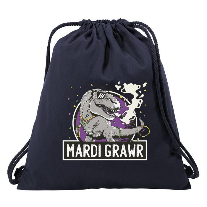 Mardi Grawr T Rex Drawstring Bag