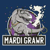 Mardi Grawr T Rex Drawstring Bag