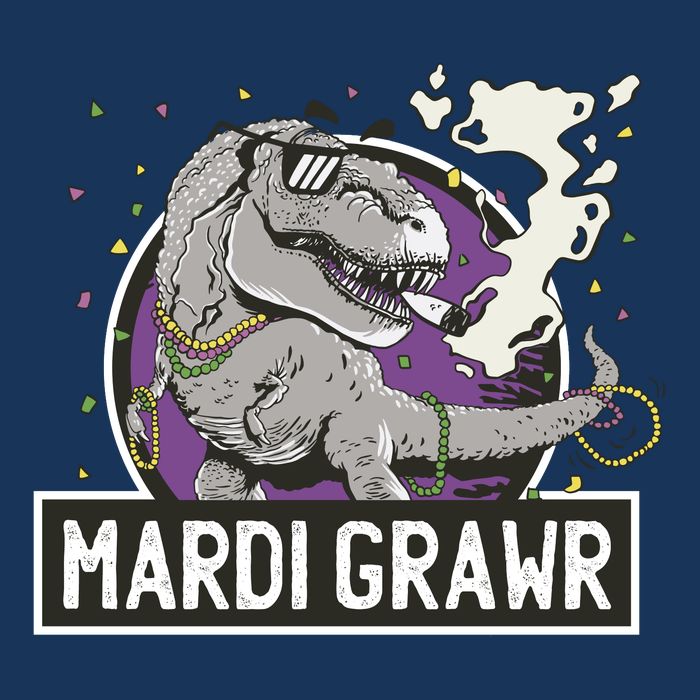 Mardi Grawr T Rex Drawstring Bag