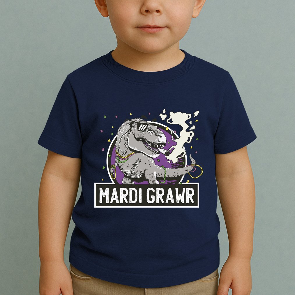 Mardi Grawr T Rex Toddler T-Shirt