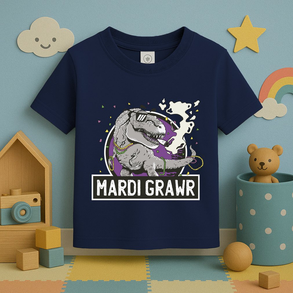 Mardi Grawr T Rex Toddler T-Shirt