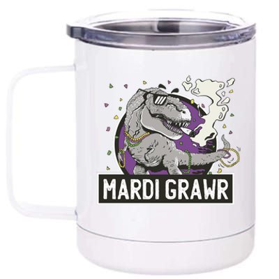 Mardi Grawr T Rex 12 oz Stainless Steel Tumbler Cup